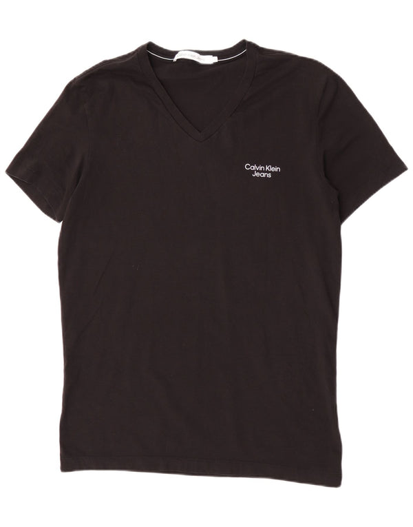 Calvin Klein Jeans Womens T-Shirt Top Large Black Cotton