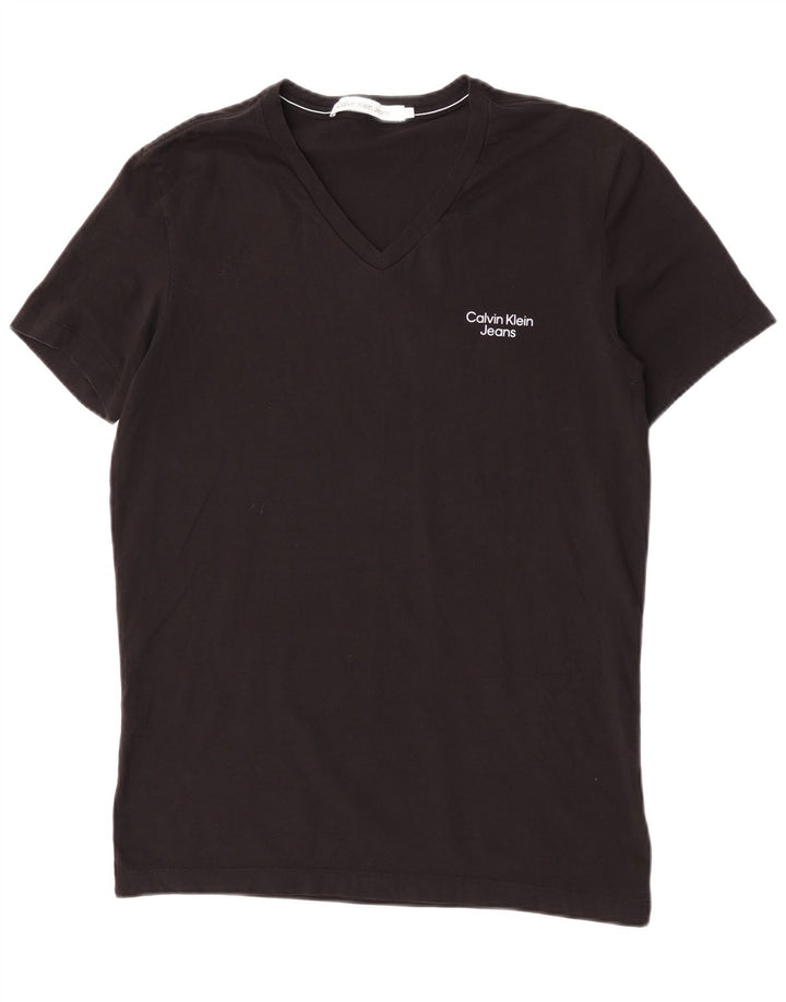 Calvin Klein Jeans Womens T-Shirt Top Large Black Cotton