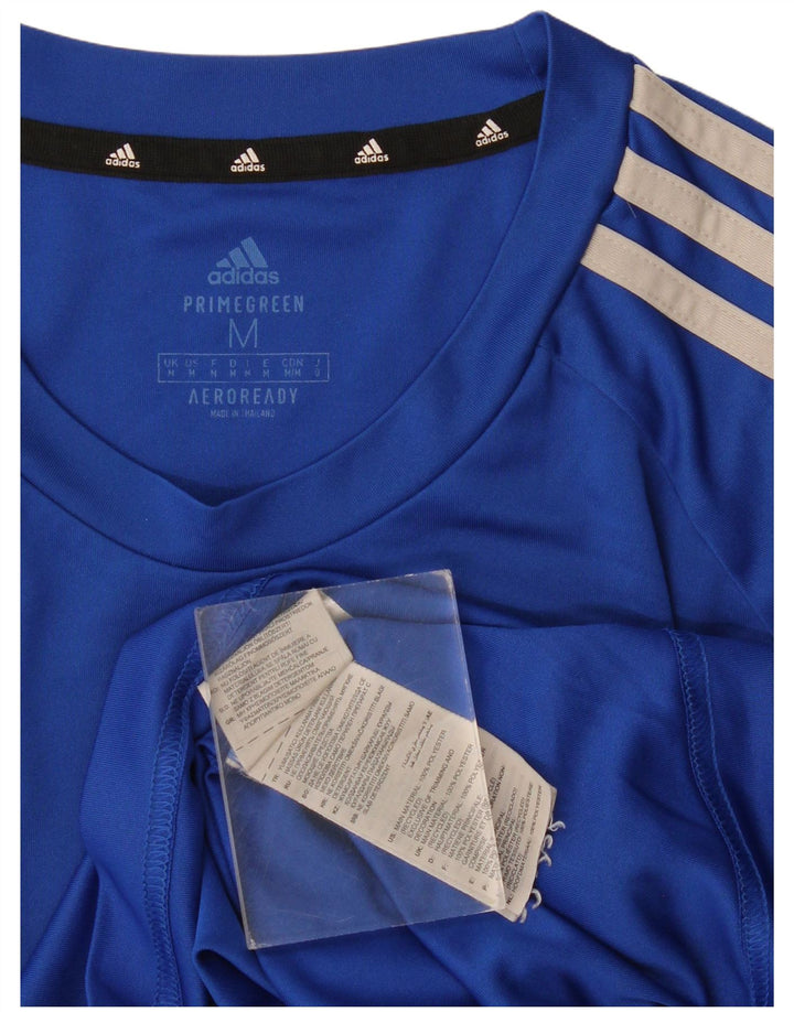 Adidas Mens Aeroready T-Shirt Top Medium Blue Polyester