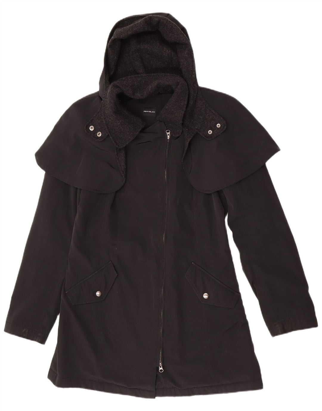 Penny Black Womens Hooded Capelet Coat UK 10 Small Black