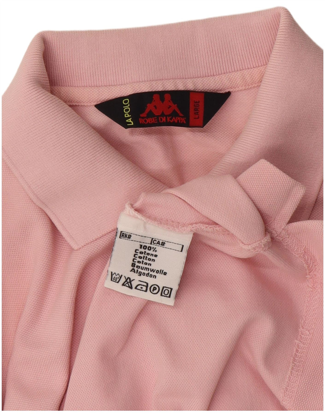 Kappa Mens Polo Shirt Large Pink Cotton