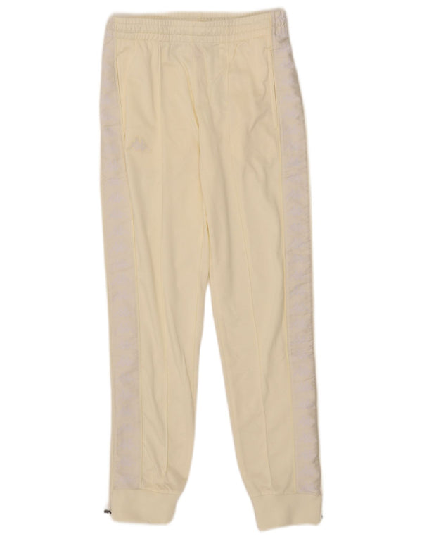 Kappa Mens Graphic Tracksuit Trousers Joggers XS  Off White Polyester