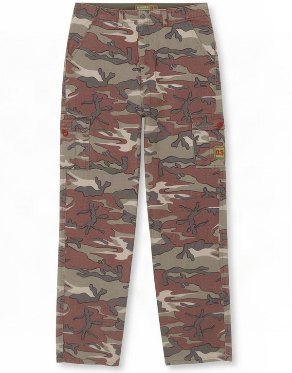 Vintage Womens Straight Cargo Trousers W24 L30 Khaki Camouflage