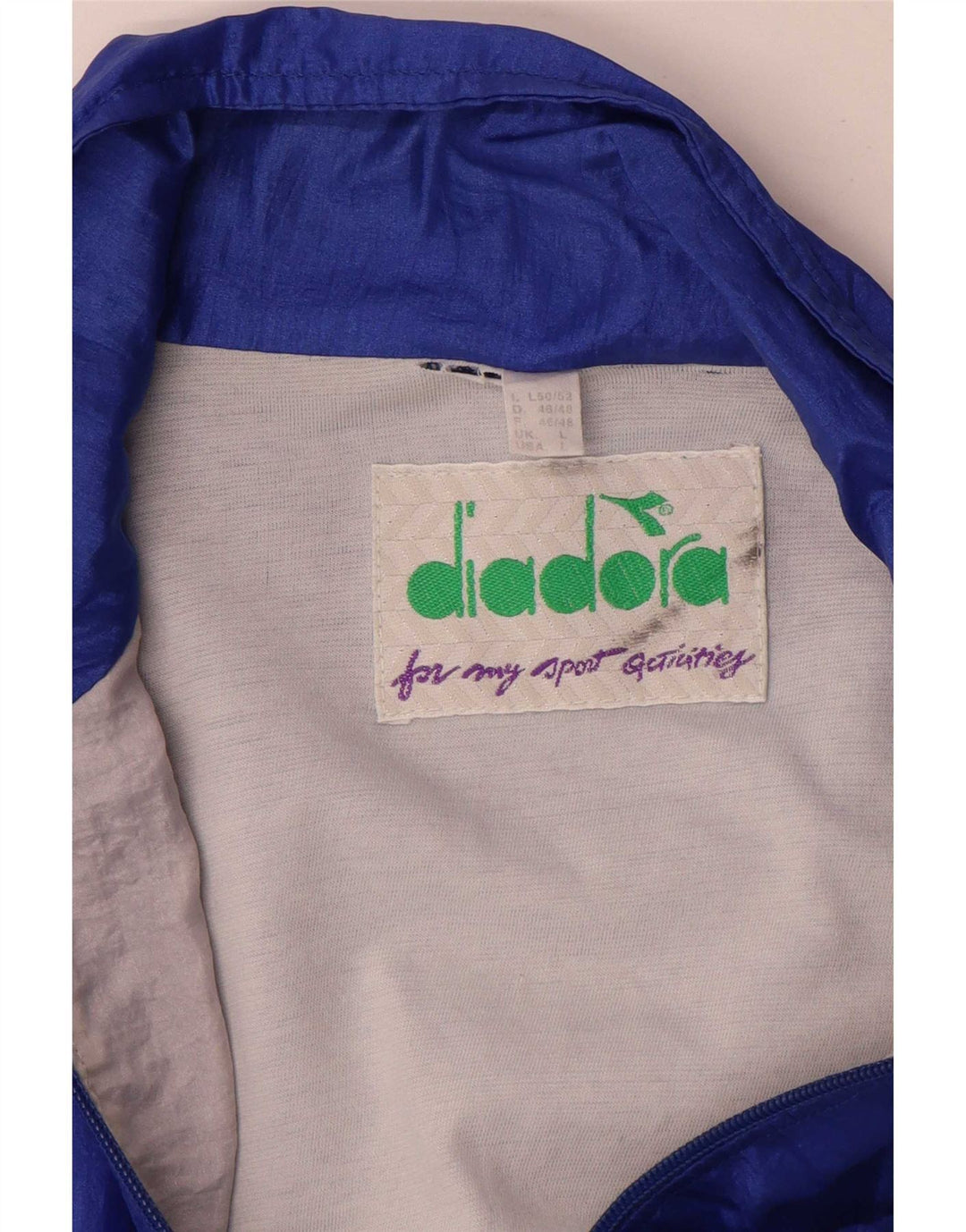 Diadora Mens Tracksuit Top Jacket Large Blue Colourblock