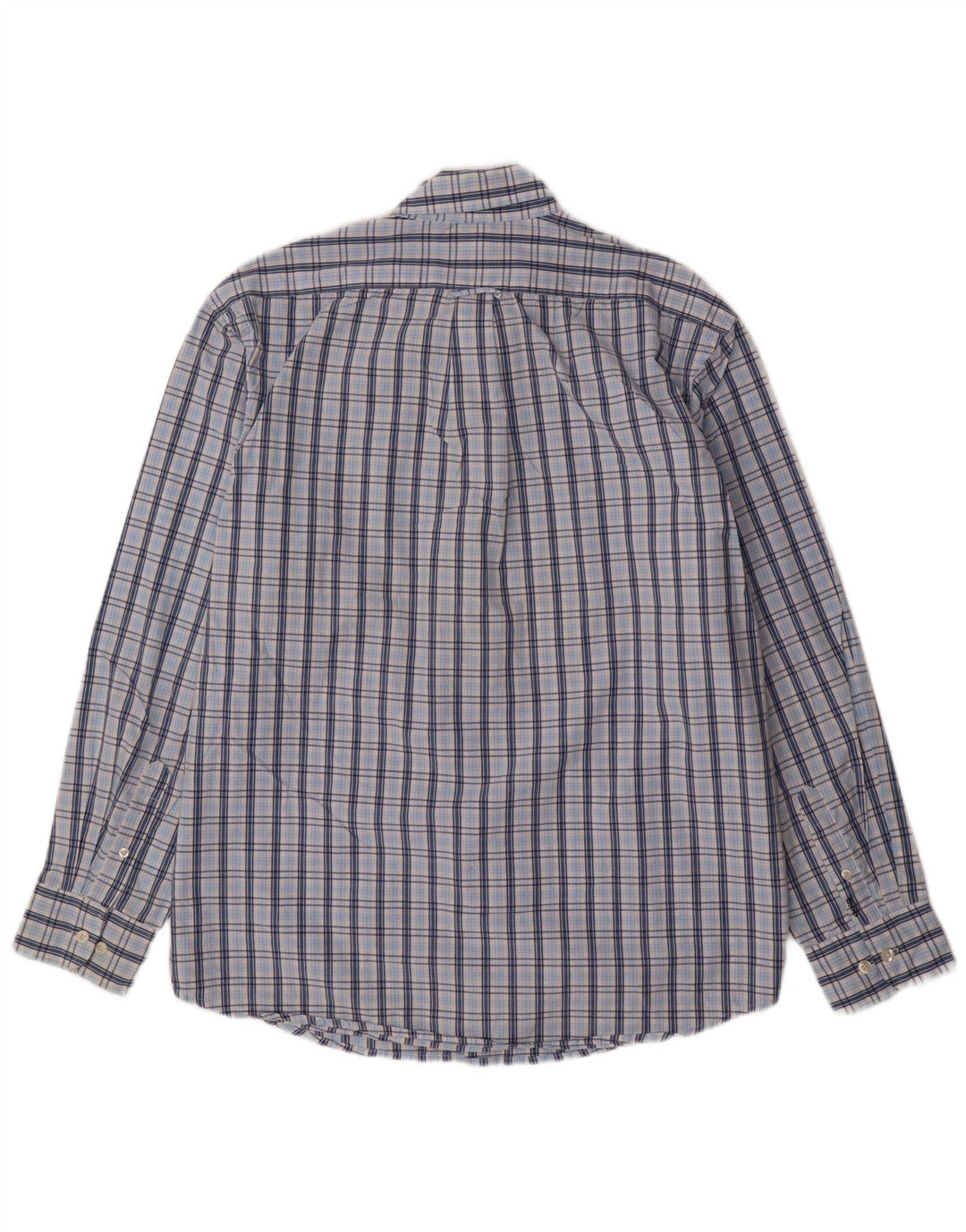 IZOD Mens Shirt Large Blue Check Cotton