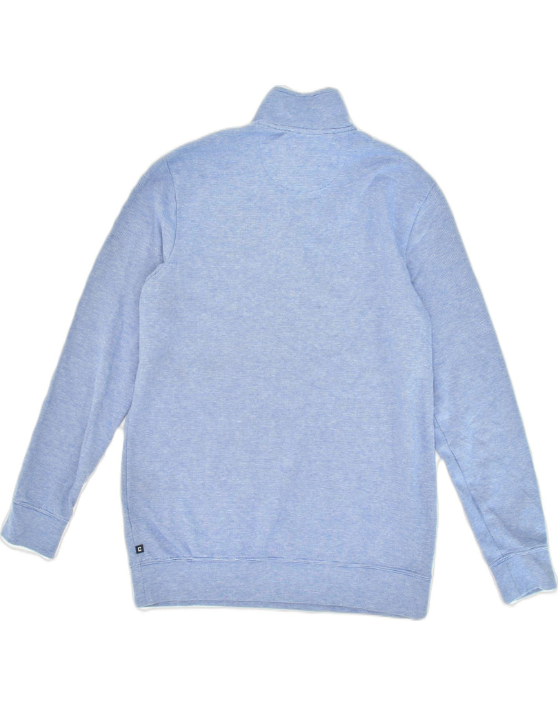 CHAPS Mens Zip Neck Sweatshirt Jumper Medium Blue Cotton | Vintage Chaps | Thrift | Second-Hand Chaps | Used Clothing | Messina Hembry 