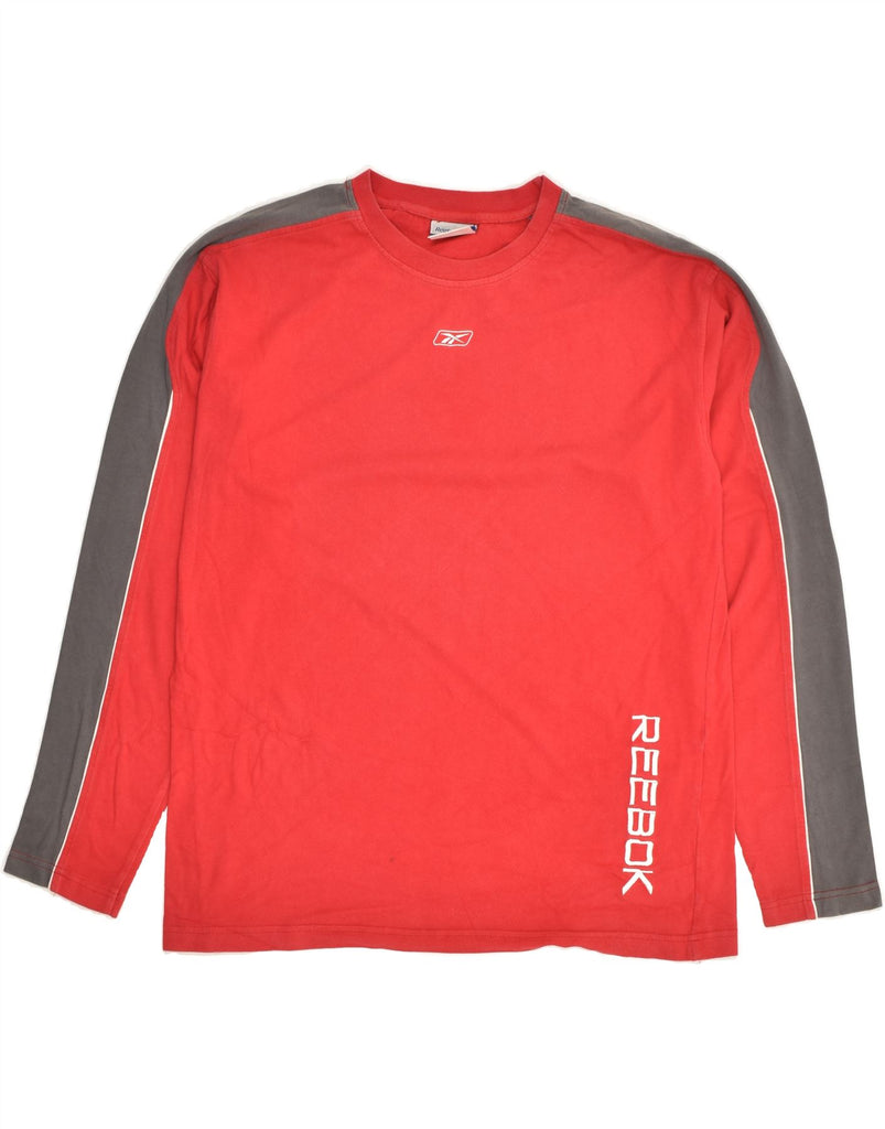 REEBOK Mens Graphic Top Long Sleeve Large Red Cotton | Vintage Reebok | Thrift | Second-Hand Reebok | Used Clothing | Messina Hembry 