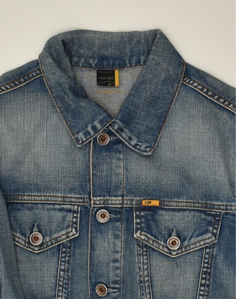 MELTIN' POT Mens Denim Jacket UK 38 Medium Blue Cotton | Vintage Meltin' Pot | Thrift | Second-Hand Meltin' Pot | Used Clothing | Messina Hembry 