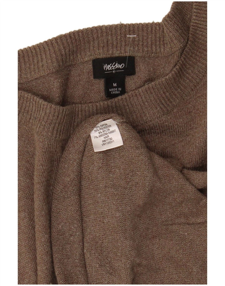Mossimo Womens Boat Neck Jumper Sweater UK 12 Medium Brown Rayon