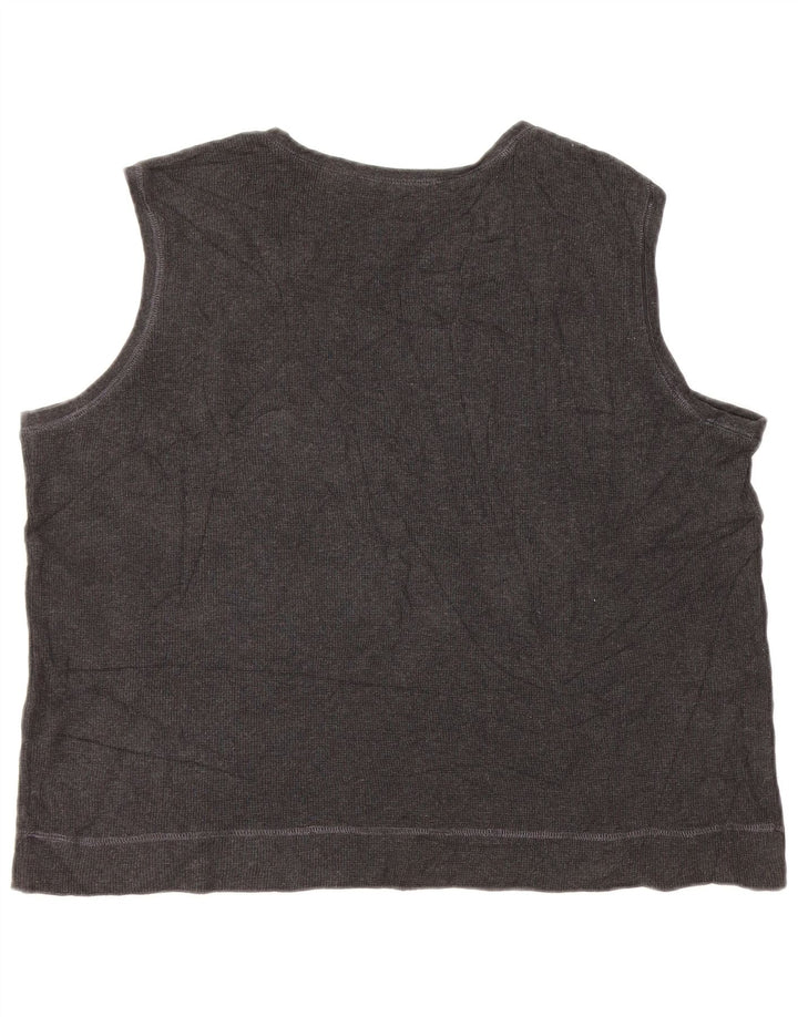 EDDIE BAUER Womens Crop Oversized Vest Tank Top UK 18 XL Grey Cotton
