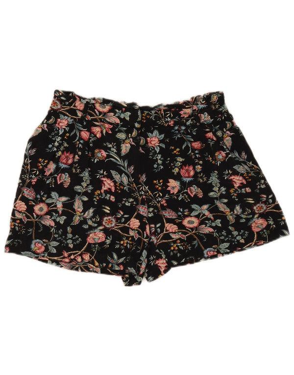 Oasis Womens Chino Shorts UK 10 Small W28 Black Floral