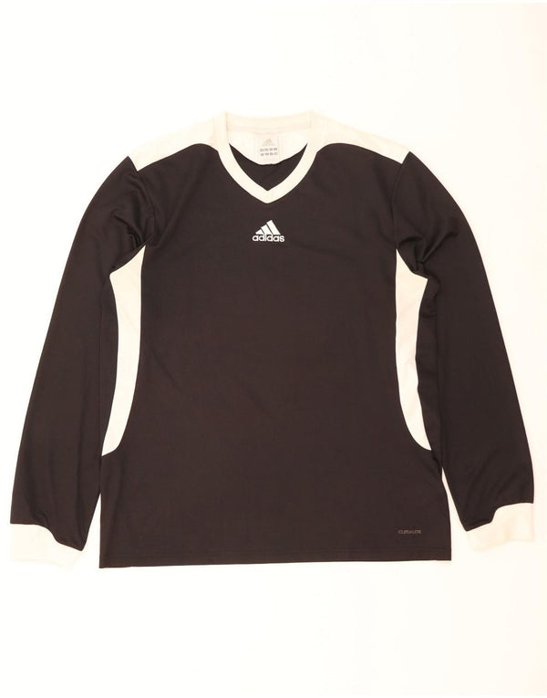 Adidas Mens Climalite Top Long Sleeve Large Black Colourblock Polyester