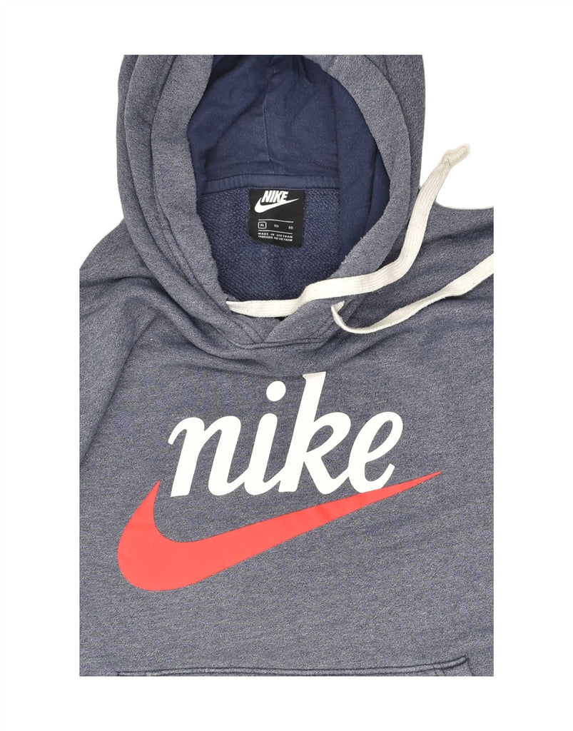 NIKE Mens Graphic Hoodie Jumper XL Blue Cotton | Vintage Nike | Thrift | Second-Hand Nike | Used Clothing | Messina Hembry 