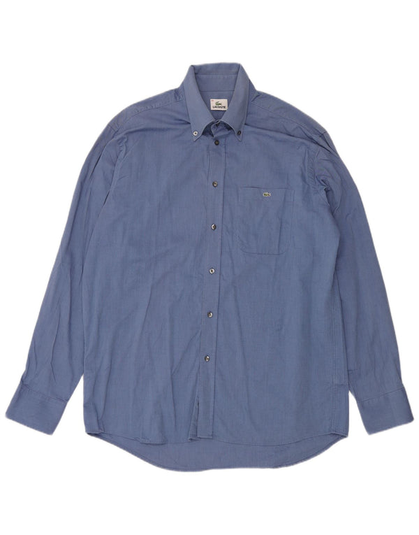 LACOSTE Mens Shirt Size 43 Large Blue Cotton