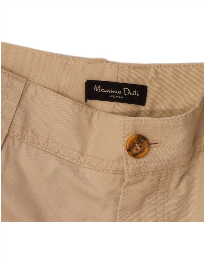MASSIMO DUTTI Womens Straight Chino Trousers EU 42 Large W32 L33 Beige