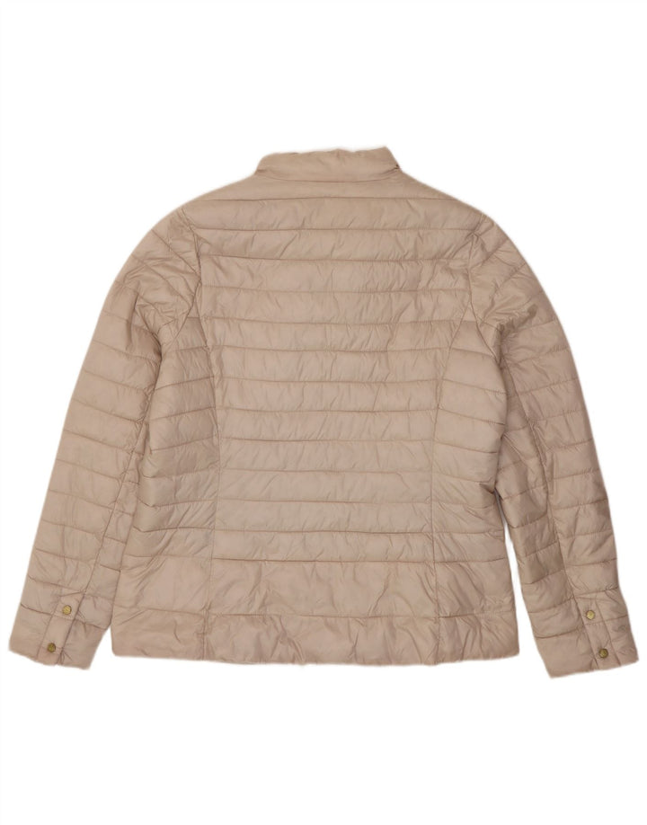 Barbour Womens Padded Jacket UK 16 Large Beige Polyester