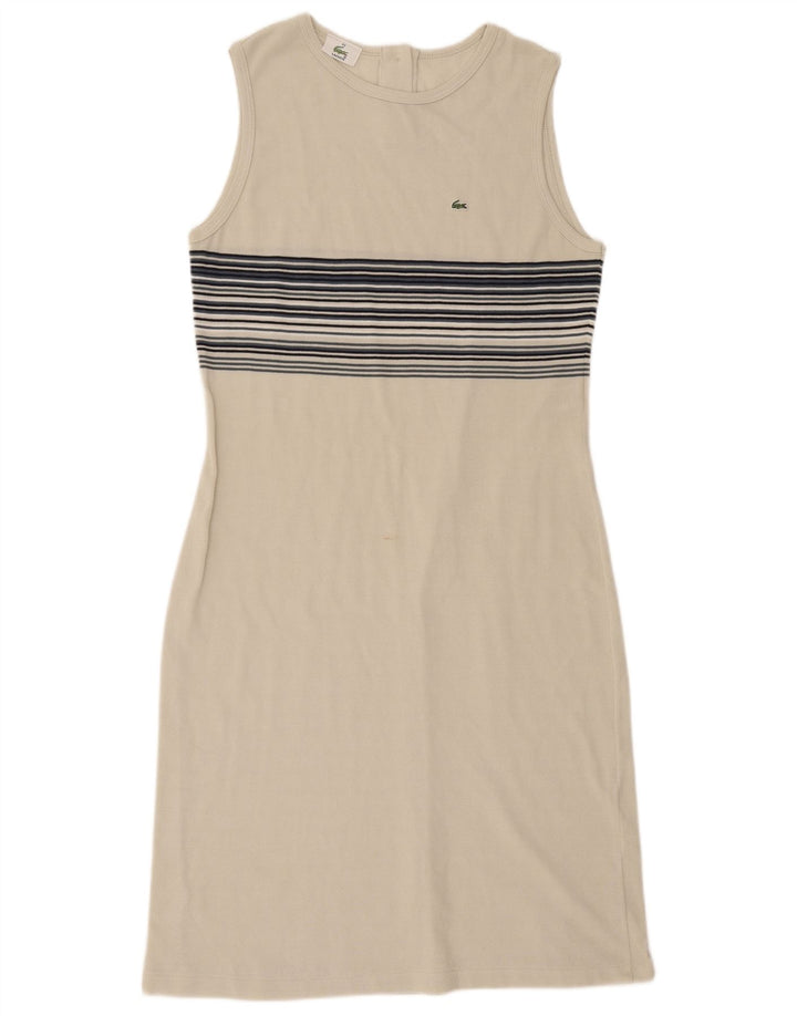 Lacoste Womens Bodycon Dress Size 44 Large White Striped