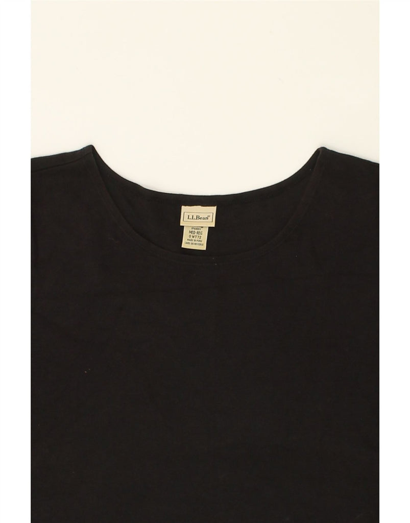 L.L.BEAN Womens Crop T-Shirt Top UK 14 Medium Black Cotton | Vintage L.L.Bean | Thrift | Second-Hand L.L.Bean | Used Clothing | Messina Hembry 