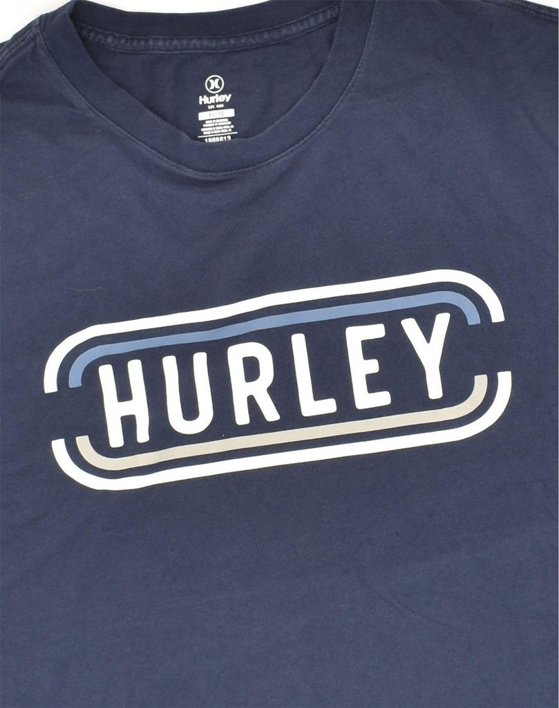 HURLEY Mens Graphic T-Shirt Top XL Navy Blue Cotton | Vintage Hurley | Thrift | Second-Hand Hurley | Used Clothing | Messina Hembry 