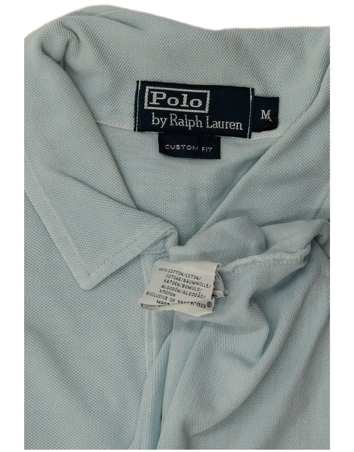 POLO RALPH LAUREN Mens Custom Fit Polo Shirt Medium Blue Cotton