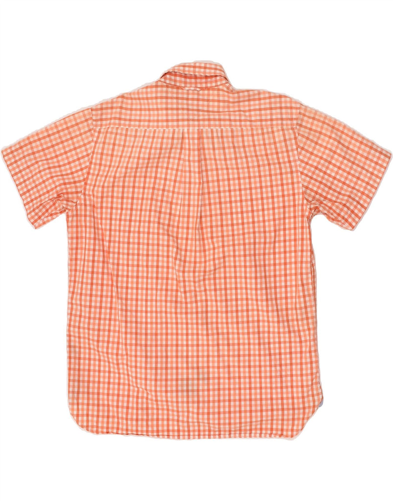 TOMMY HILFIGER Mens Short Sleeve Shirt Large Orange Gingham Cotton | Vintage Tommy Hilfiger | Thrift | Second-Hand Tommy Hilfiger | Used Clothing | Messina Hembry 