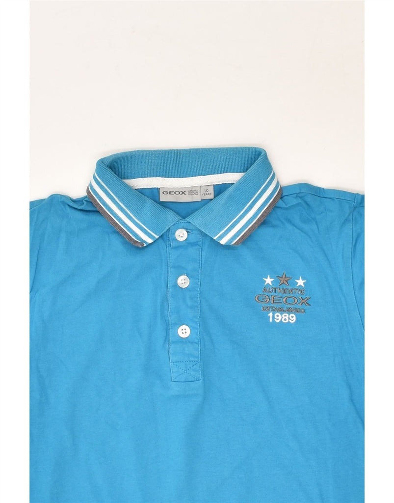 GEOX Boys Polo Shirt 9-10 Years Blue Cotton | Vintage Geox | Thrift | Second-Hand Geox | Used Clothing | Messina Hembry 