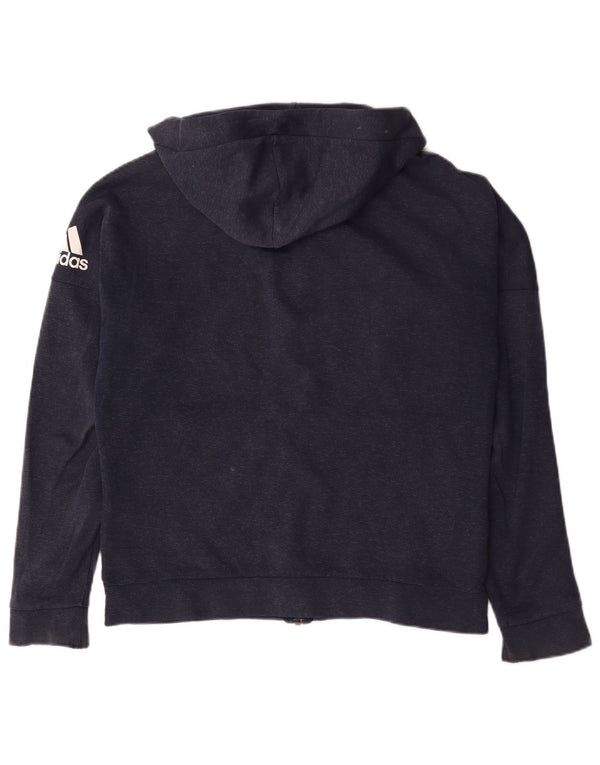 Adidas Mens Zip Hoodie Sweater Medium Navy Blue Cotton