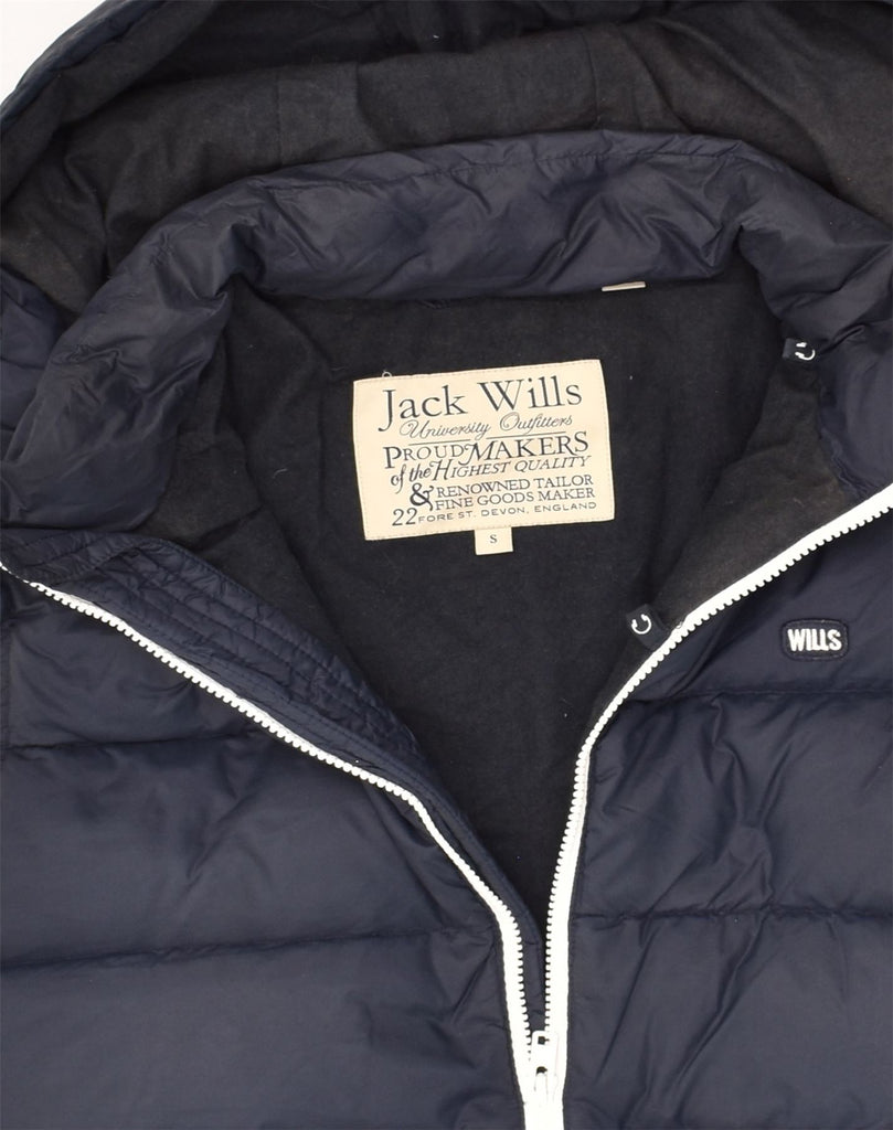 JACK WILLS Mens Hooded Padded Gilet UK 36 Small Navy Blue Nylon | Vintage Jack Wills | Thrift | Second-Hand Jack Wills | Used Clothing | Messina Hembry 