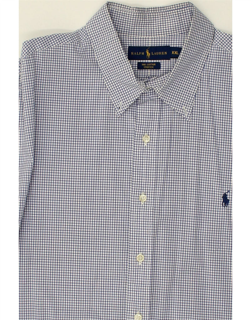 RALPH LAUREN Mens Shirt 2XL Blue Check Cotton | Vintage Ralph Lauren | Thrift | Second-Hand Ralph Lauren | Used Clothing | Messina Hembry 