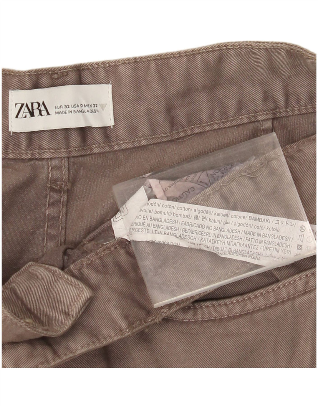 ZARA Womens Bootcut Cargo Trousers EU 32 2XS W22 L32 Grey Cotton