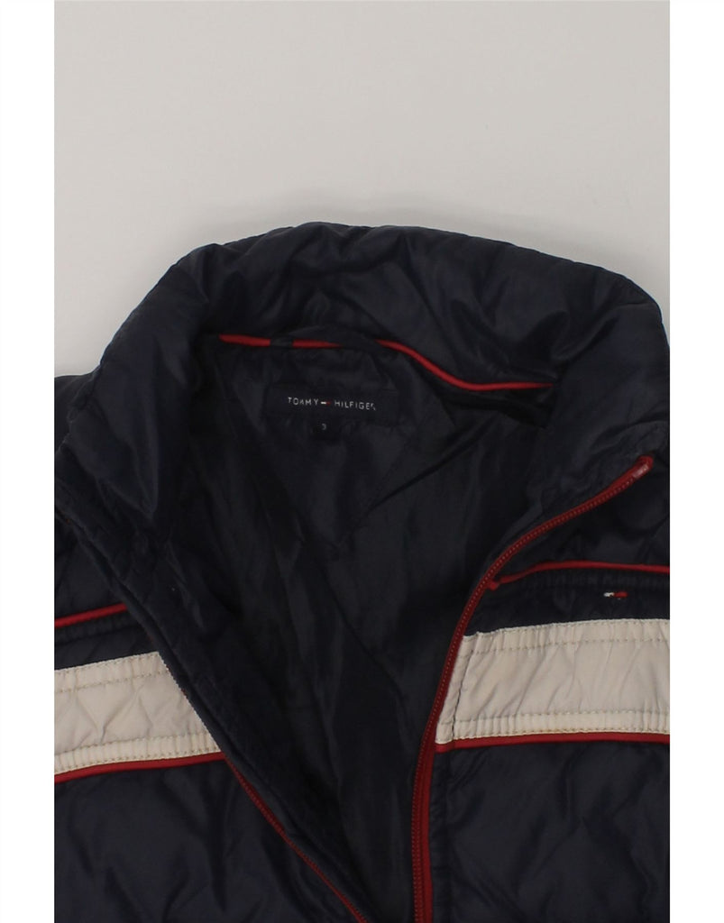 TOMMY HILFIGER Boys Graphic Padded Jacket 2-3 Years Navy Blue Nylon | Vintage Tommy Hilfiger | Thrift | Second-Hand Tommy Hilfiger | Used Clothing | Messina Hembry 