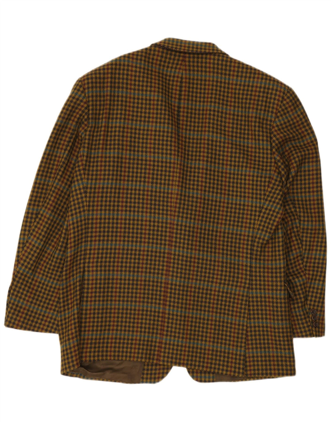 HUGO BOSS Mens 2 Button Blazer Jacket EU 56 3XL Yellow Houndstooth