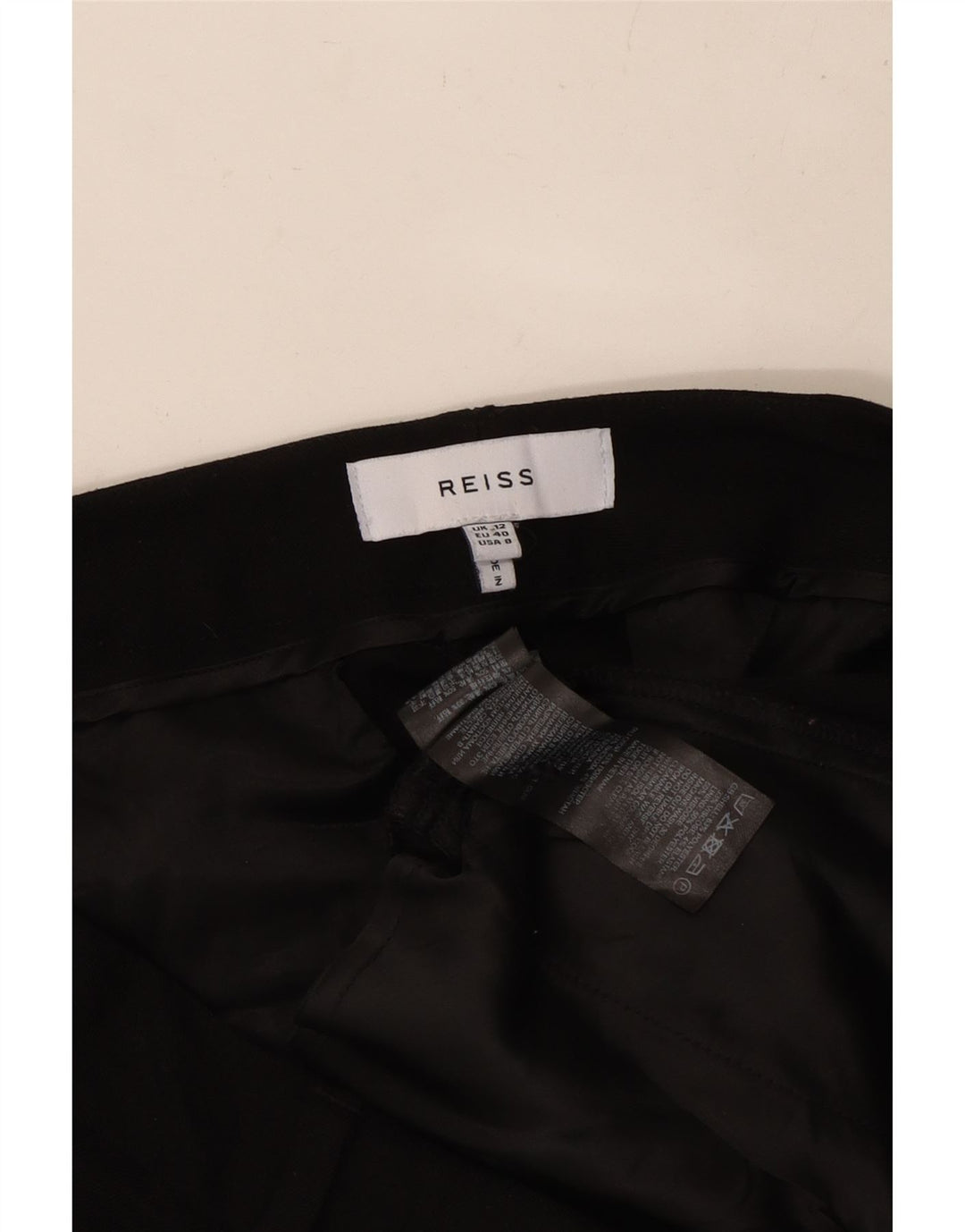 REISS Womens Slim Chino Trousers UK 12 Medium W32 L28 Black Polyester