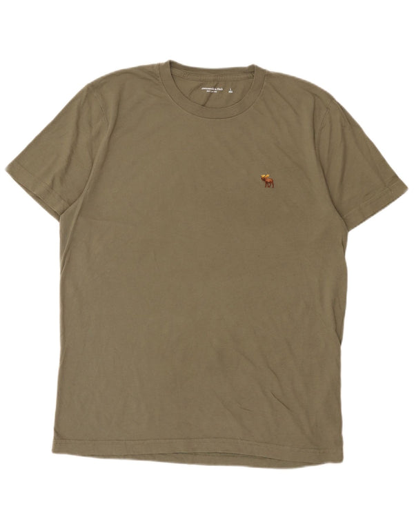 Abercrombie & Fitch Mens T-Shirt Top Large Khaki Cotton