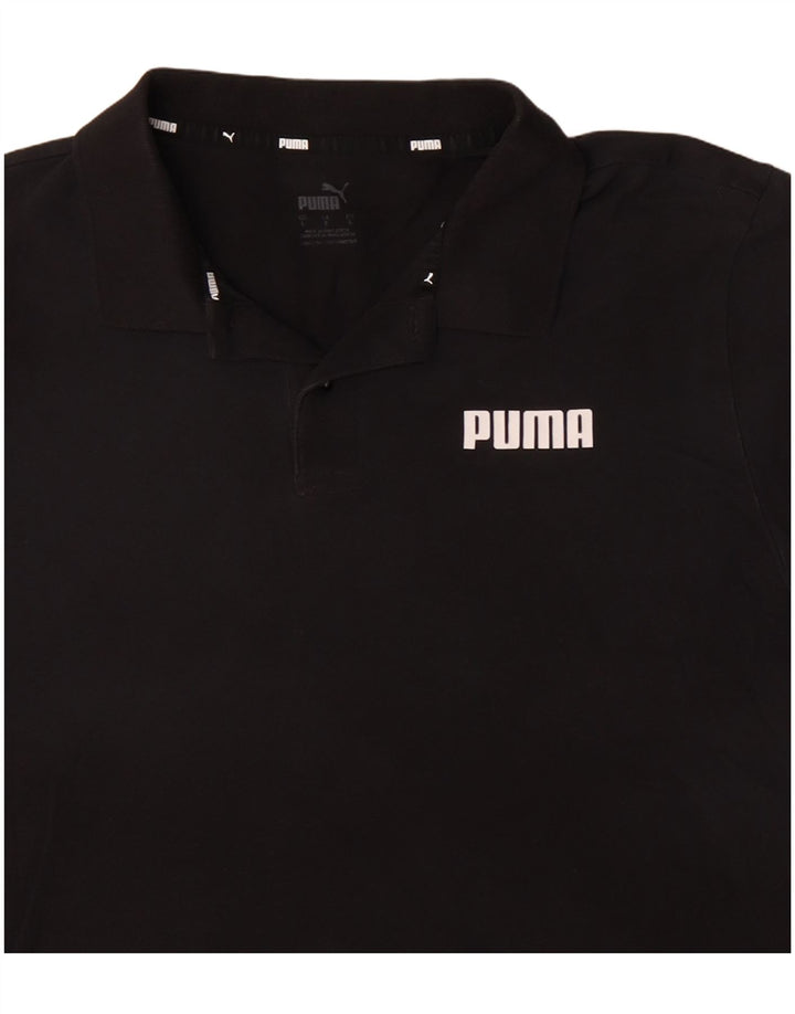 PUMA Mens Polo Shirt Large Black Cotton