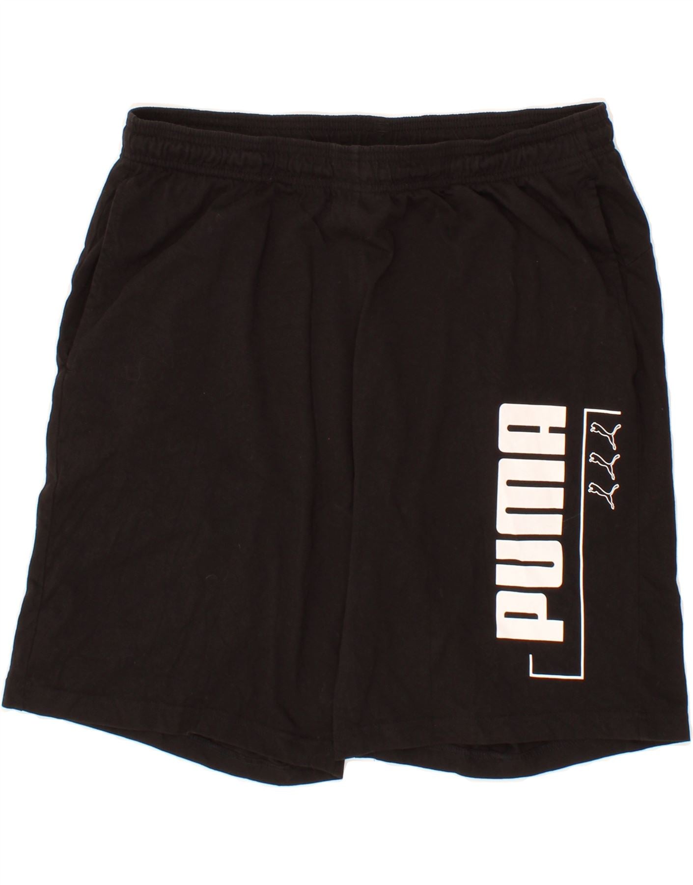 PUMA Mens Graphic Sport Shorts XL Black Cotton Vintage Second