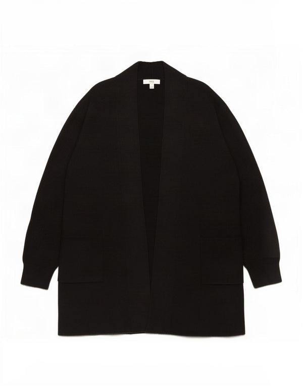 Marks & Spencer Womens Longline Open Cardigan Sweater UK 18 XL Black