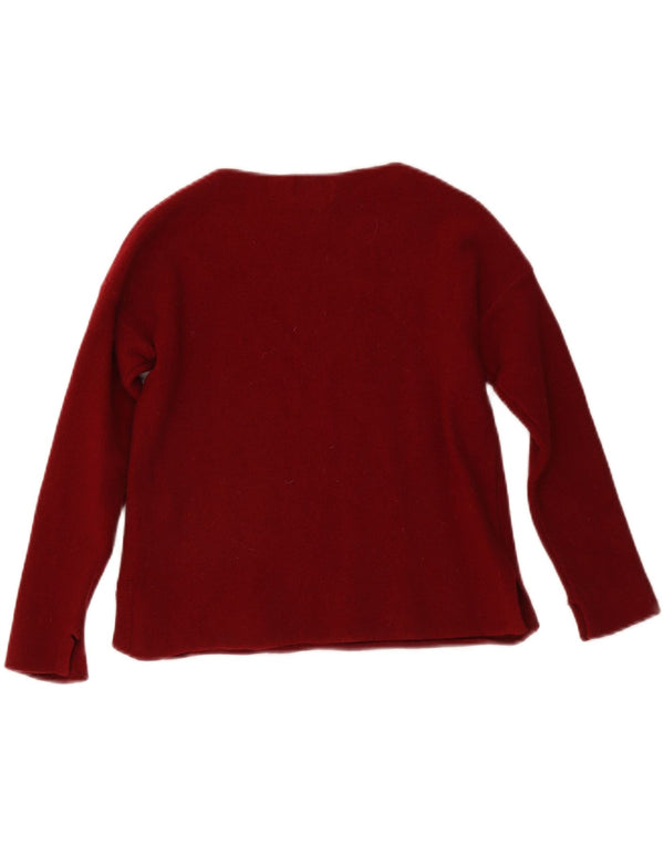 Toast Womens Boat Neck Jumper Sweater Small/Medium Red Wool