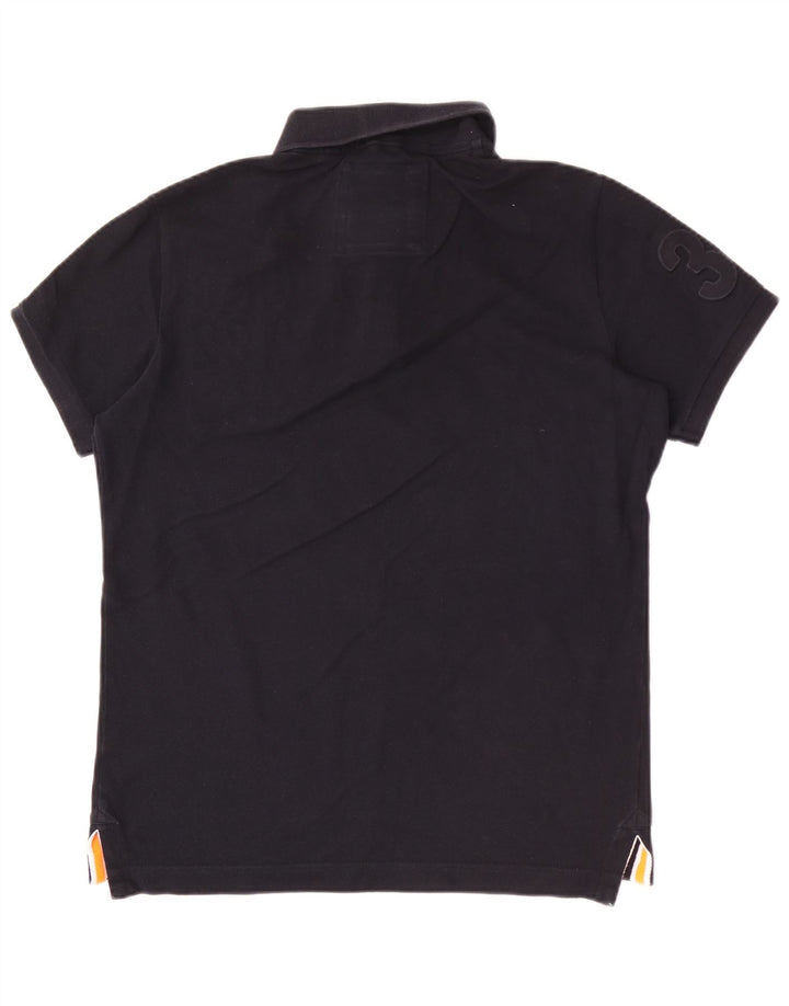 Superdry Mens Graphic Polo Shirt Large Navy Blue