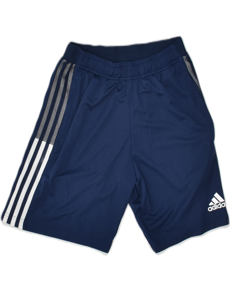 ADIDAS Mens Sport Shorts Small Blue Polyester | Vintage Adidas | Thrift | Second-Hand Adidas | Used Clothing | Messina Hembry 