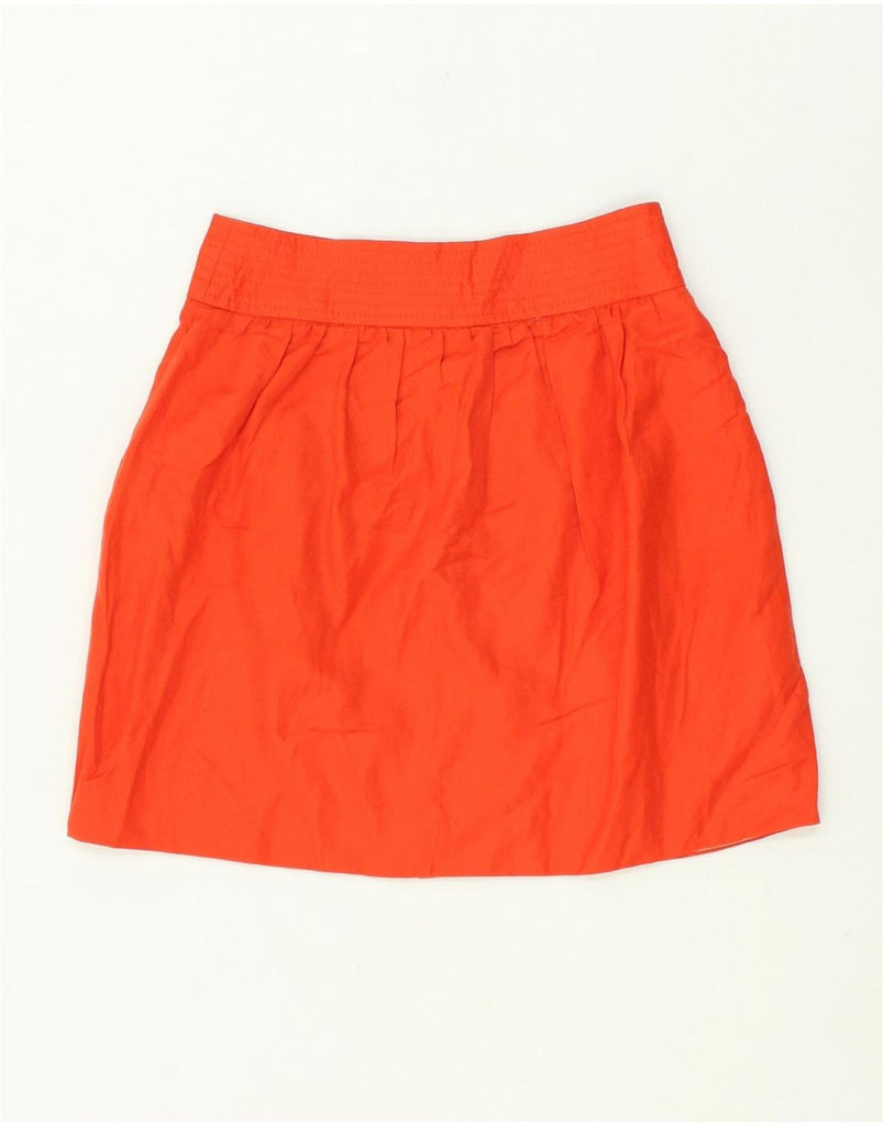 J. CREW Womens A-Line Skirt US 00 2XS W26  Orange Linen | Vintage J. Crew | Thrift | Second-Hand J. Crew | Used Clothing | Messina Hembry 