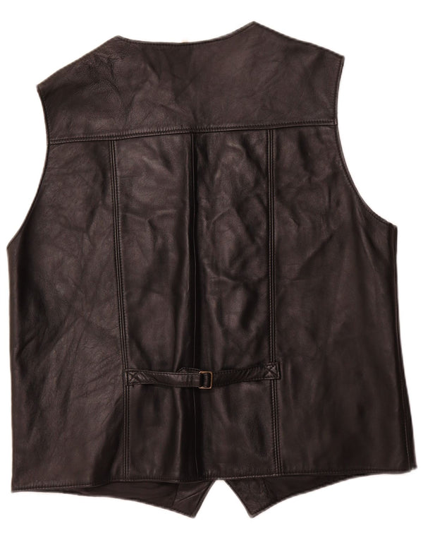 CODA Mens Leather Waistcoat 2XL Black