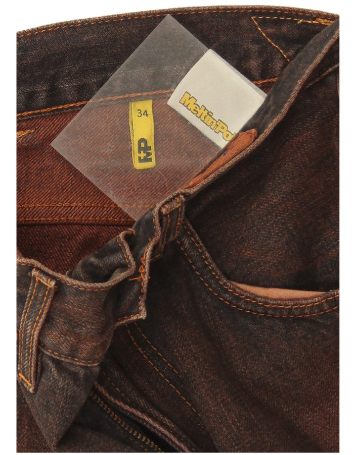 Meltin' Pot Mens Straight Jeans W34 L31 Maroon Cotton