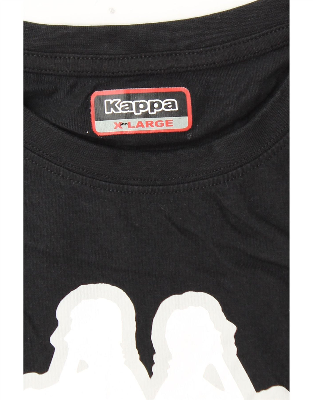KAPPA Mens Graphic T-Shirt Top XL Black Cotton