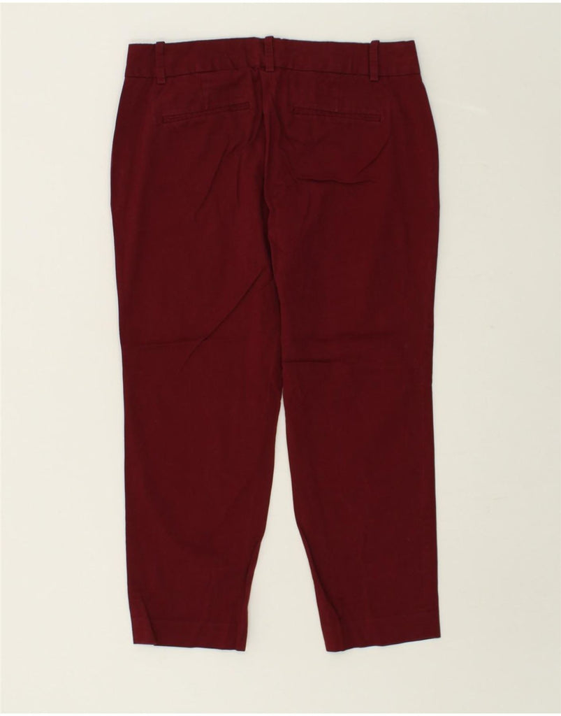 J. CREW Womens Capri Chino Trousers US 4 Small W28 L23  Maroon Cotton | Vintage J. Crew | Thrift | Second-Hand J. Crew | Used Clothing | Messina Hembry 