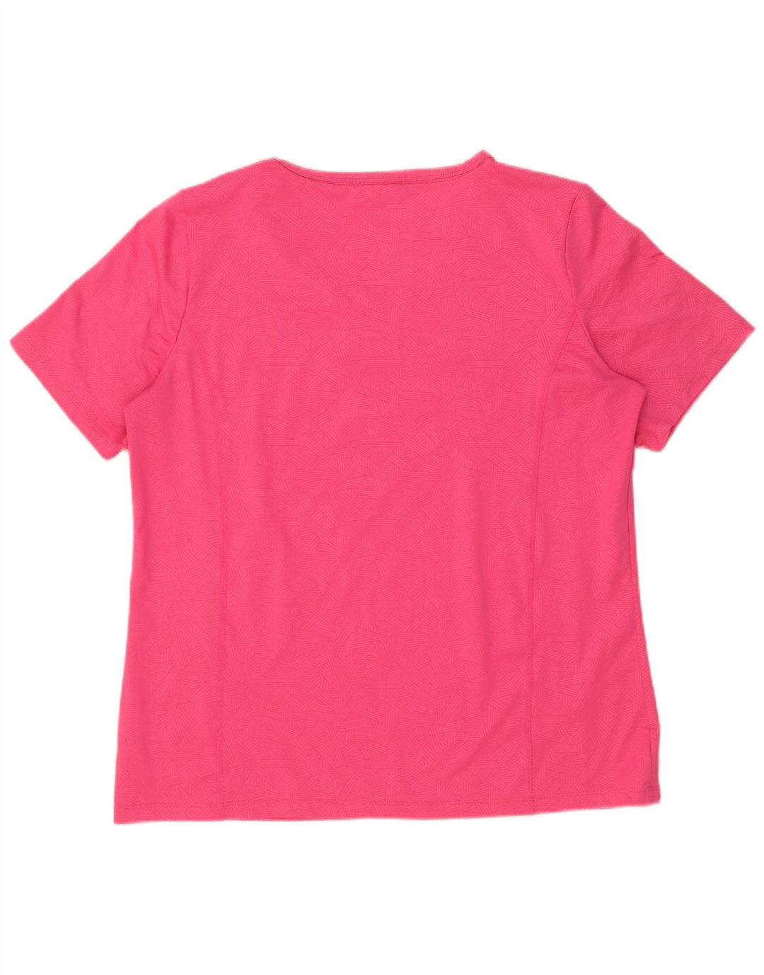 Champion Womens T-Shirt Top UK 16 Large Pink Geometric Polyester