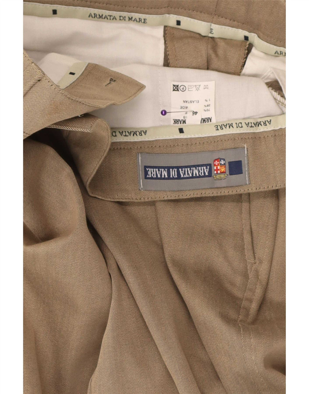 Armata Di Mare Mens Straight Suit Trousers IT 46 Medium W32 L30 Beige
