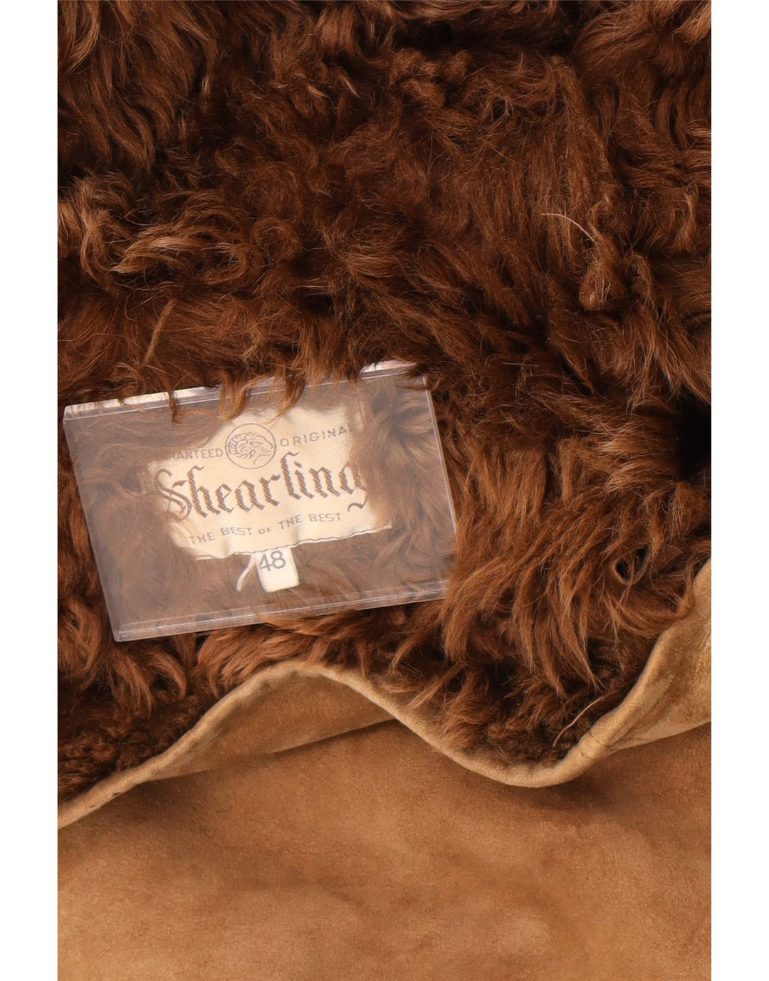 Vintage Womens Oversized Shearling Jacket IT 48 XL Brown Shearling