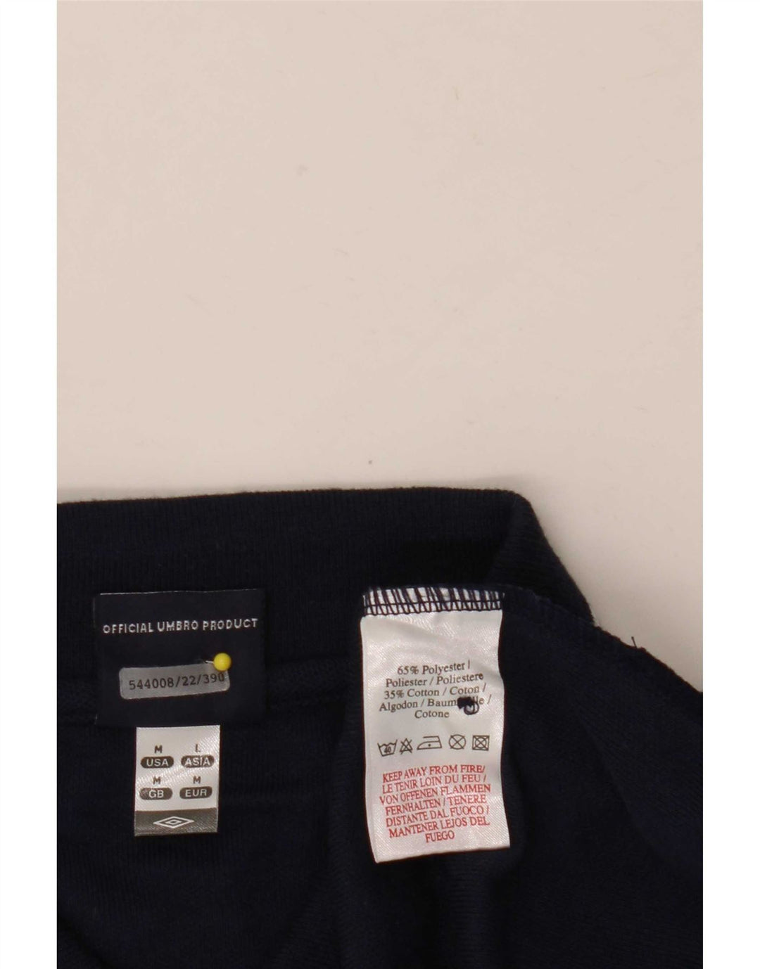 Umbro Mens Polo Shirt Medium Navy Blue Polyester