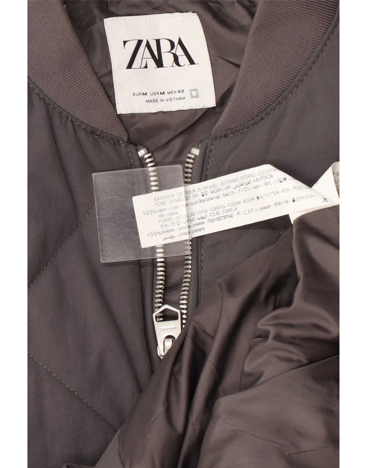 Zara Mens Padded Jacket UK 38 Medium Grey Nylon